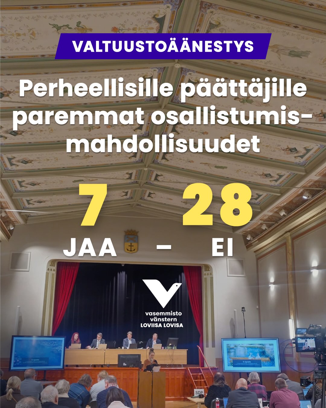 Lastenhoidon äänestys loviisan valtuustossa